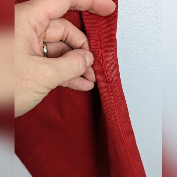 Bridget Cropped High-Rise Instasculpt Bootcut Red Jeans Size 31 - Picture 6 of 16